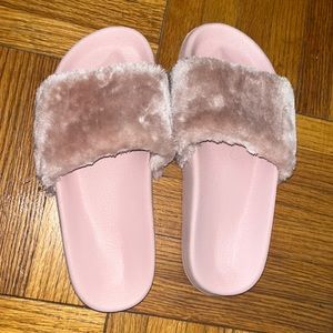 Pink Fuzzy Slippers Size 9